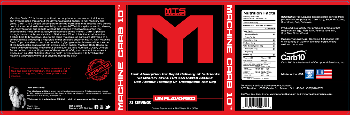 Machine Carb10™ Fast Absorbing Carbohydrate - MTS Nutrition