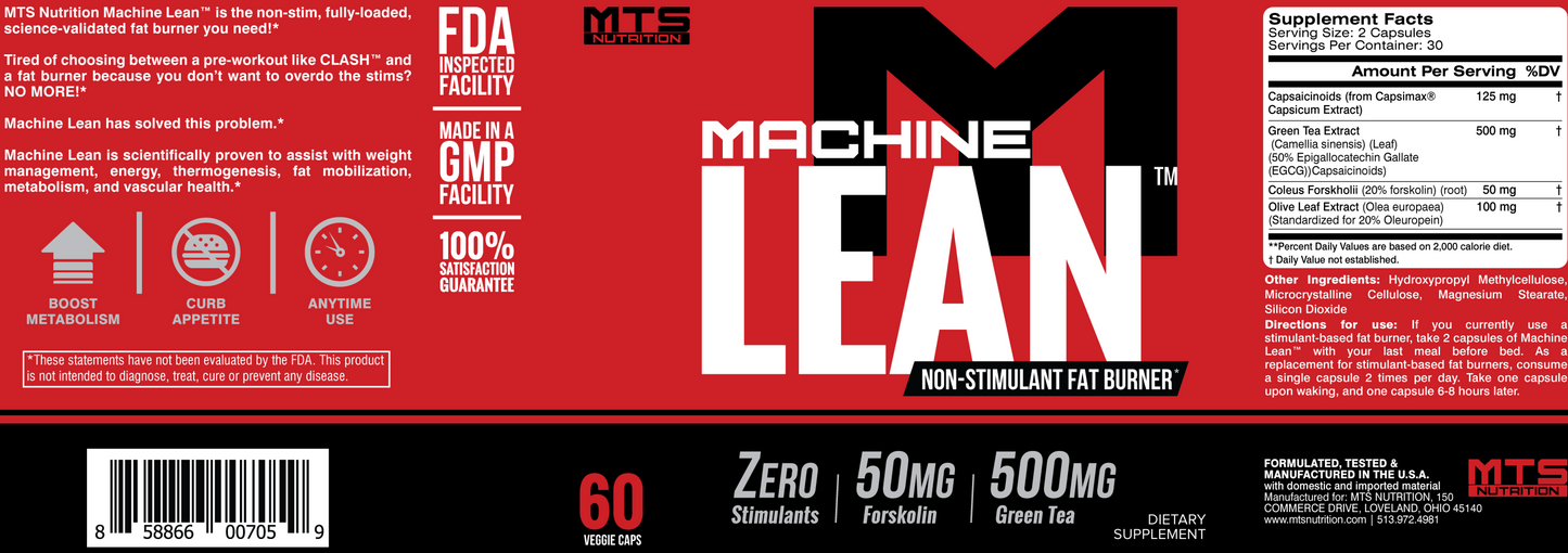 Machine Lean® Stimulant‑Free Metabolism Support - MTS Nutrition