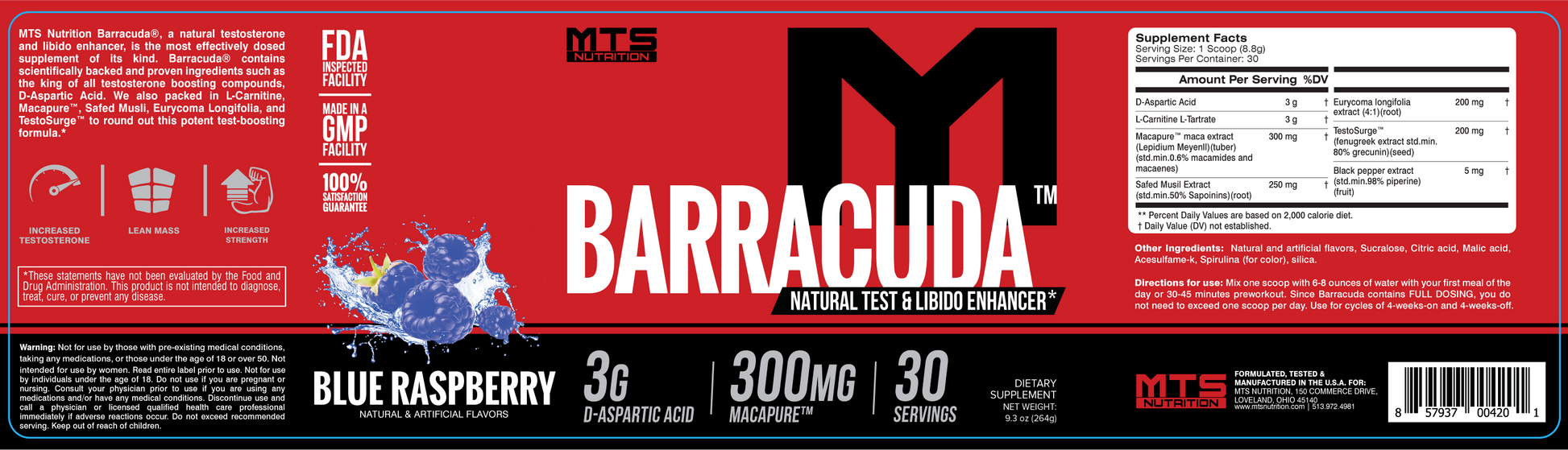 Barracuda® Natural Test & Libido Enhancer - MTS Nutrition