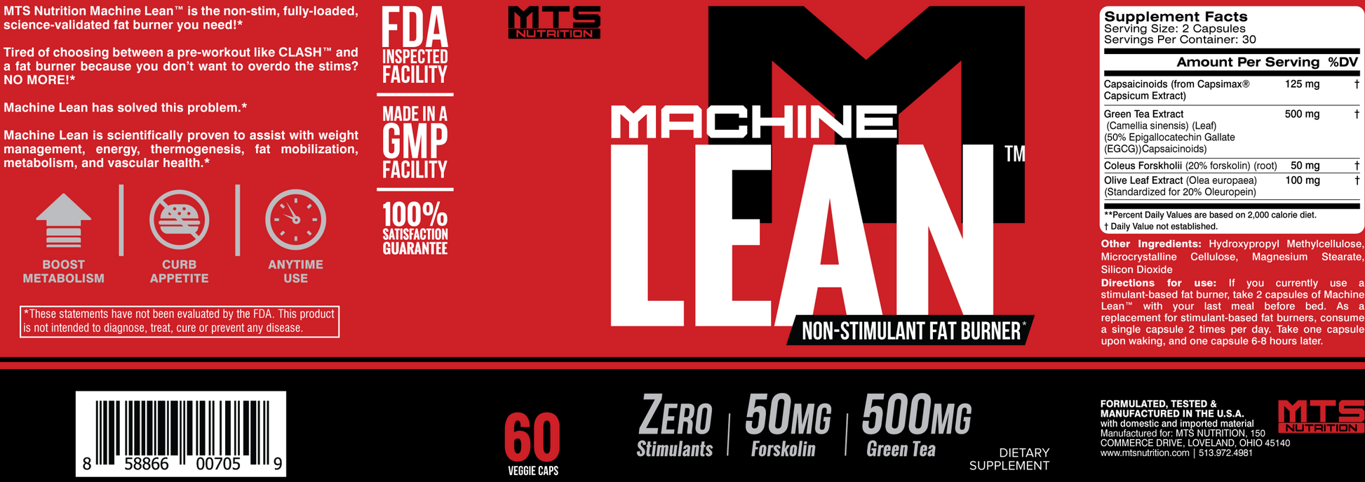 Machine Lean® Stimulant‑Free Metabolism Support - MTS Nutrition