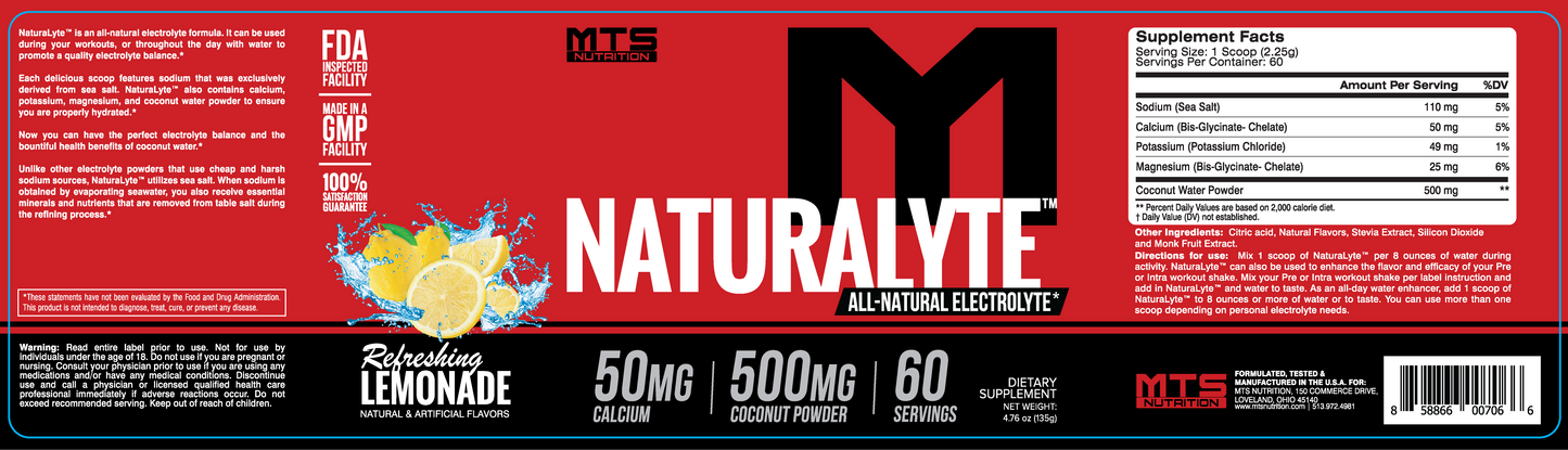 NaturaLyte® All Natural Electrolyte Formula - MTS Nutrition