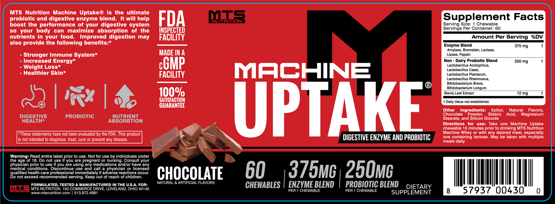 Machine Uptake® Potent Probiotic & Digestive Enzyme Formula - MTS Nutrition